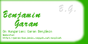 benjamin garan business card