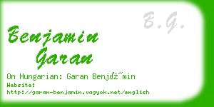benjamin garan business card